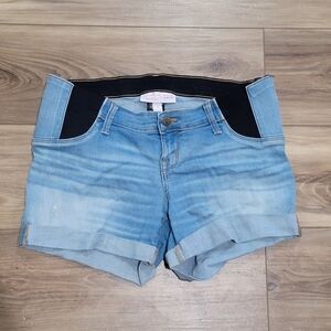 Isabel Maternity Midi Denim Shorts, Light Wash, 4